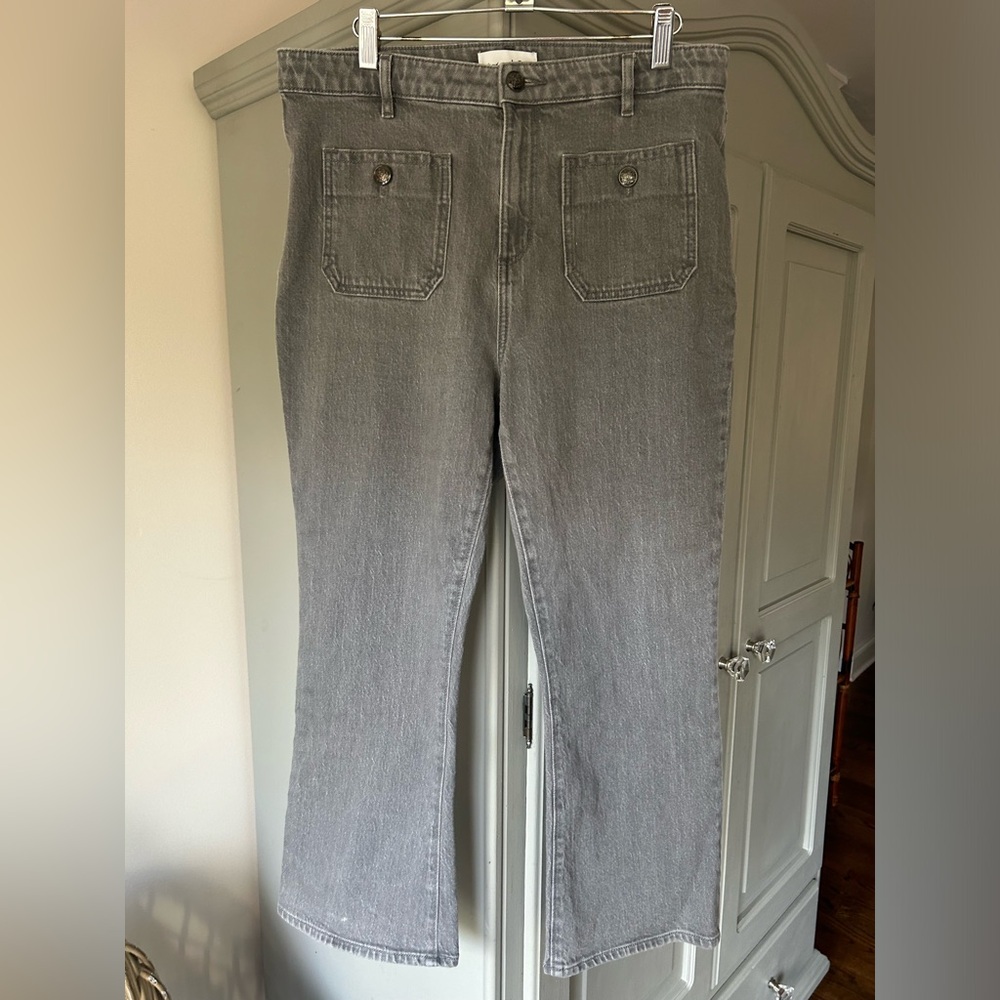 Loft High Waist Kick Crop size 10 patch pocket